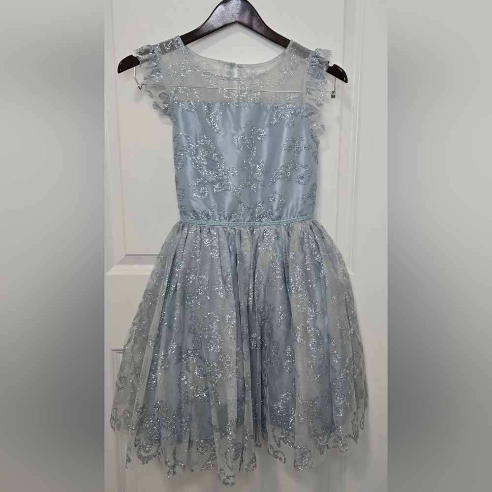 Lilt Girls Size 14 Glittery Light Blue Easter Or Spring dress